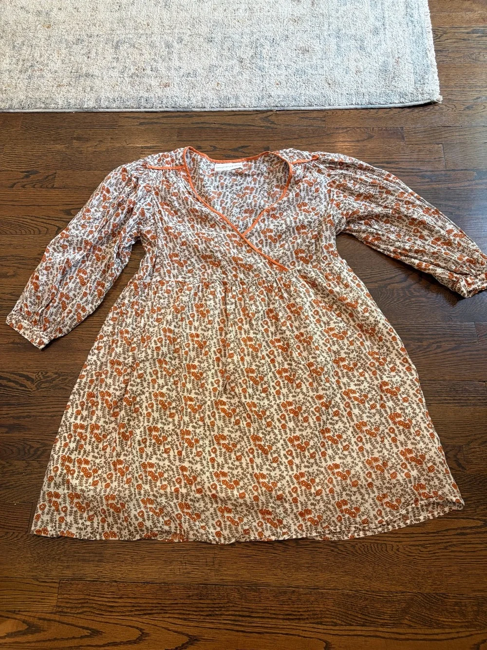 for love & lemons bridget beaded mini dress Printed Notched Three-Quarter Sleeve Mini Dress  Arise Outfitter
